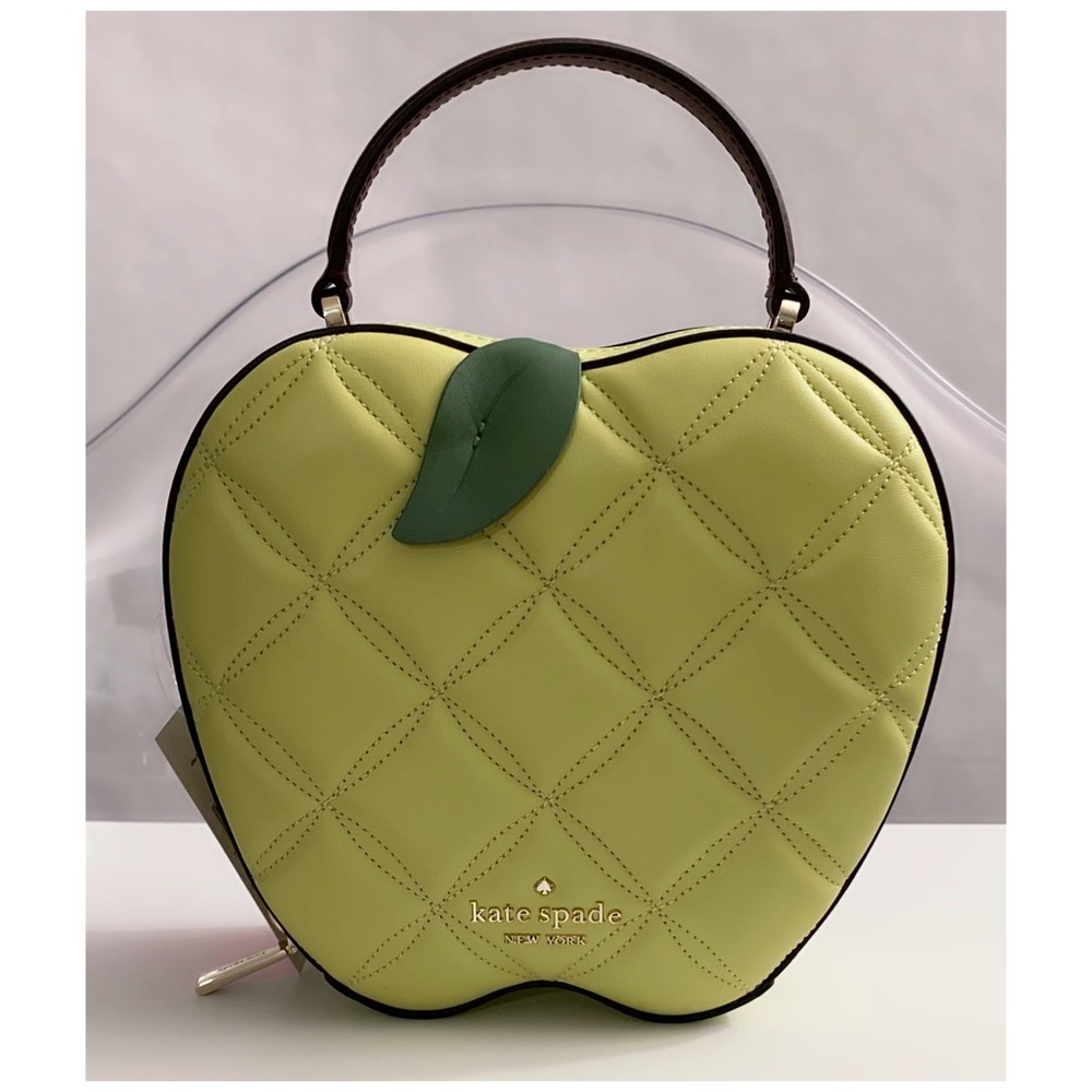 NWT Kate Spade ♠️ HONEYCRISP APPLE Quilted Smooth Leather Crossbody Bag/Purse - Picture 3 of 9